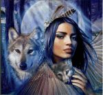 Native Woman And Wolves Paint By Numbers.jpeg