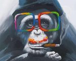 Smoking Monkey Paint By Numbers.jpeg